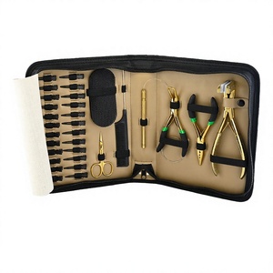 Hair <b>Extension</b> Tools Kit with Tape In Pressing Plier, 3 Hole Micro <b>Bead</b> Crimping Plier and Weft Thread Cutting Scissors - Product Image 1