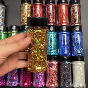 Bouteille shaker vide en polyester holographique de 2 oz pour paillettes, cosmétiques et paillettes épaisses de 2 oz - Product Image 2