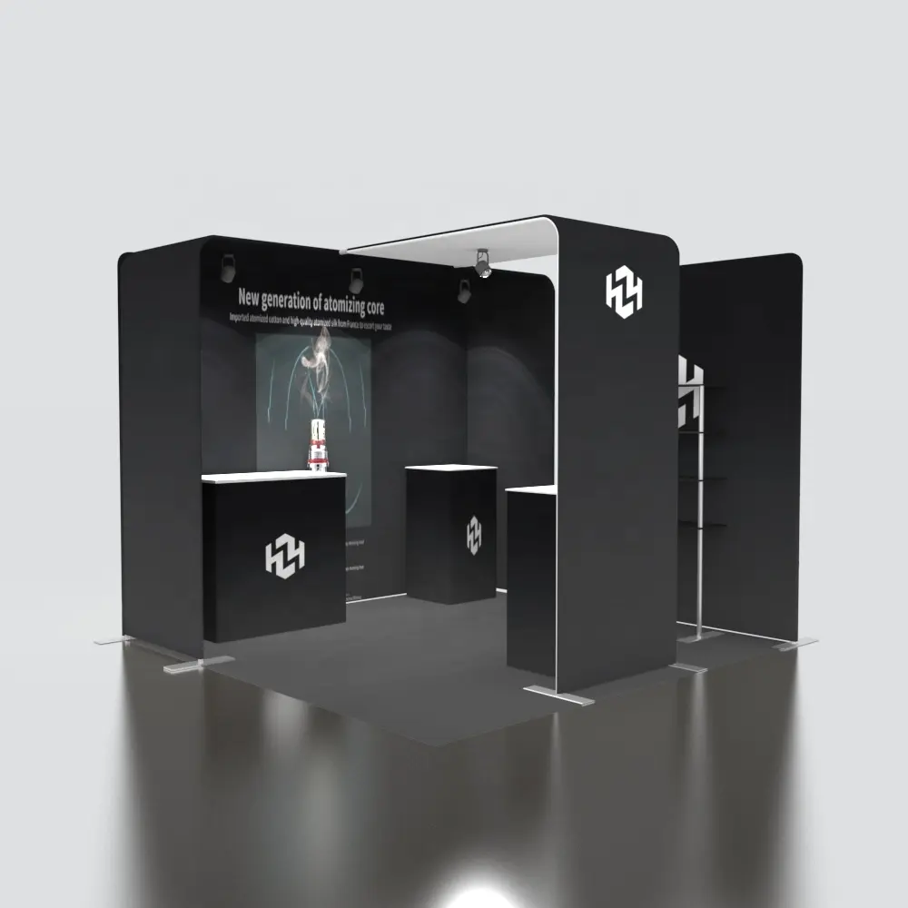 Exhibidor personalizado portátil de aluminio, equipo de exhibición de Feria de publicidad, nuevo diseño