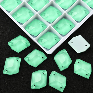 Strass Fluorescenti <span class=keywords><strong>Verdi</strong></span> OLeeya, <span class=keywords><strong>Pietre</strong></span> Grandi a Forma Piatta, <span class=keywords><strong>Cristalli</strong></span> da Cucire, Strass per Abbigliamento da Ginnastica - Product Image 6