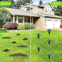 Répulsif Solaire Anti-Taupe pour Jardin Extérieur, Piquet Vibrant Étanche, Dissuasion des Nuisibles, Commande Vocale, Piquet Ultrasonique pour Rodents