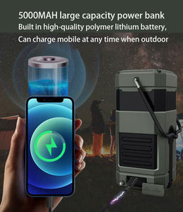 วิทยุฉุกเฉินระดับมืออาชีพ DF585D: ใช้พลังงานได้สามรูปแบบ ได้ทั้งพลังงานแสงอาทิตย์/มือหมุน/USB, รองรับ DAB+FM/วิทยุพยากรณ์อากาศ พร้อมพาวเวอร์แบงค์ขนาดใหญ่ สำหรับชุดอุปกรณ์เอาตัวรอดนอกสถานที่และชุดฉุกเฉิน - Product Image 4