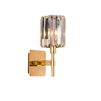 Applique Murale Moderne à Abat-jour en Cristal, Lumière LED de Luxe pour Décoration Intérieure, Matériau Aluminium, Finition Or Titane, 2700K Chaud, Garantie 2 Ans