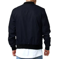 Bon marché, vente en gros, uniforme en nylon noir vierge avec broderie personnalisée, veste bombardier légère à fermeture éclair universitaire pour hommes