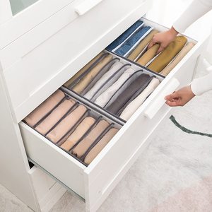 Organiseurs de placard en maille lavables à 7 compartiments pour vêtements, sacs de <span class=keywords><strong>rangement</strong></span> pour t-shirts et jeans, séparateurs de tiroirs en maille - Product Image 3