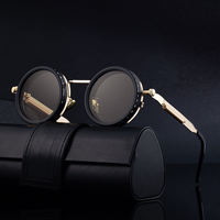 Lunettes de soleil innovantes à lentille ND9 réglable, protection UV, unisexes, rondes, style steampunk, pour la pêche, la conduite et les activités de plein air