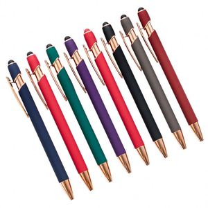 High Quality Screen UV Print <b>Stylus</b> Touch Advertised Metal <b>Pen</b> Promotion Gift Custom logo Rose Gold Clip Ballpoint <b>Pen</b> <b>with</b> Logo - Product Image 1