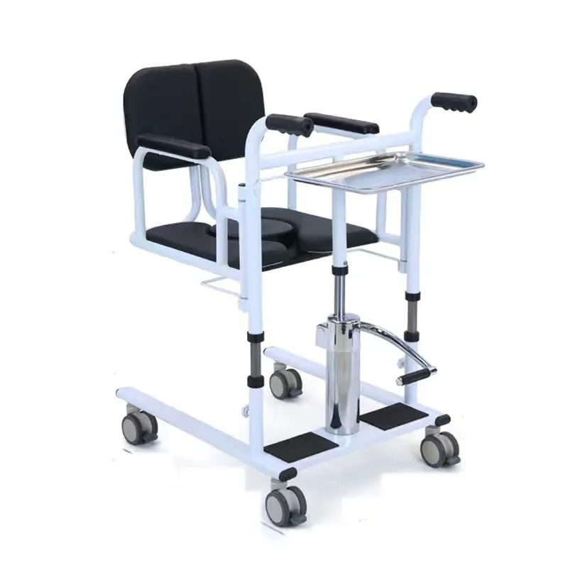 Top Selling Manual Folding And Movable Patient Nursing Device Bedside Lift Transfer Commode Chair For Elderly Disabled