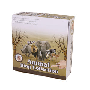 2024 anak-anak bermain peran game plastik hewan model cincin mainan dengan kartu nama - Product Image 3