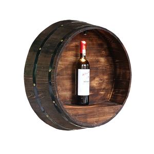Barril de Roble Pulido de Medio Barril para Vino y Cerveza, Montado en la Pared con Tapa, Fondo Cortado, Barril Decorativo Grabado para <span class=keywords><strong>Bodega</strong></span> - Product Image 2