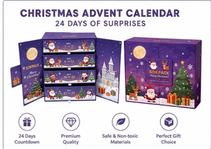 Luxury 4 Layer Drawer <b>Christmas</b> Mystery <b>Box</b> with Drawers Rigid Paperboard Advent Calendar for Cosmetic and Beauty Product - Product Image 3