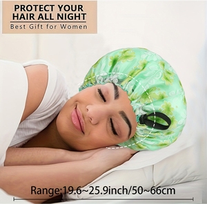 Bonnet <span class=keywords><strong>de</strong></span> douche double couche imperméable à l'eau <span class=keywords><strong>Bonnets</strong></span> <span class=keywords><strong>de</strong></span> douche réutilisables <span class=keywords><strong>Bonnets</strong></span> <span class=keywords><strong>de</strong></span> bain à bande élastique pour femmes - Product Image 5