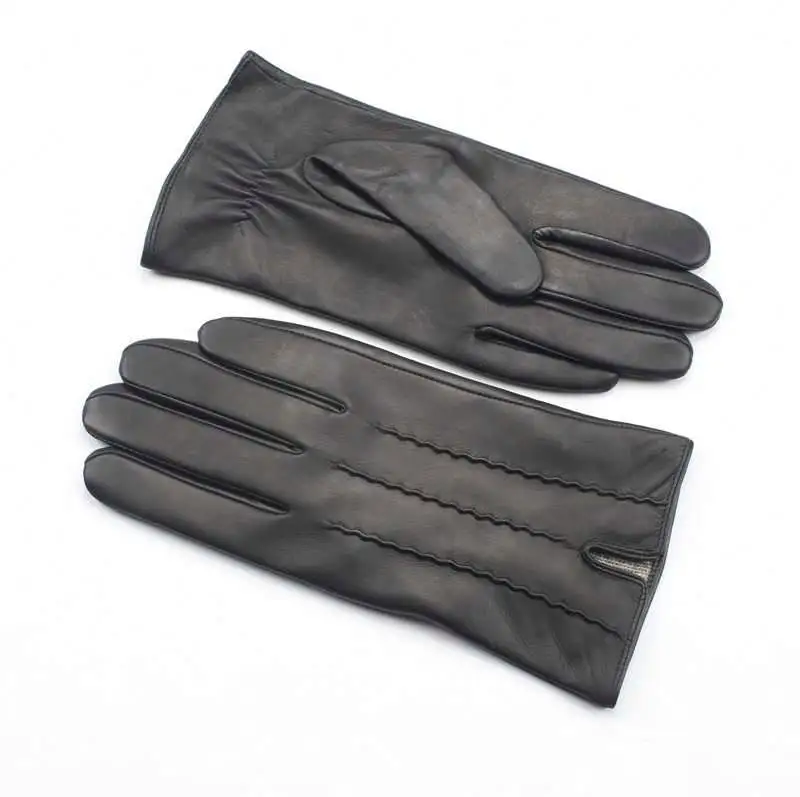 Çin üretici yeni ürün geyik derisi kürk astarlı deri eldiven klasik kış sıcak hakiki deri kadınlar için yumuşak