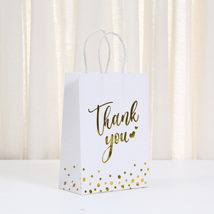 Lámina <span class=keywords><strong>de</strong></span> oro 'Gracias' Género Revelar Bolsa <span class=keywords><strong>de</strong></span> regalo <span class=keywords><strong>de</strong></span> boda Hecho a mano Kraft Cartón Algodón Fiesta Dulces Embalaje Bolsa elegante - Product Image 6