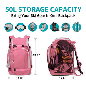 Muestra Gratuita, Bolsa de Esquí Negra Impermeable de Gran Capacidad, Mochila Deportiva de Nailon para Viajes, Bolsa para Botas de Esquí - Product Image 2