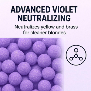Polvere Decolorante Professionale Viola per <span class=keywords><strong>Capelli</strong></span> 500g - Schiarente 9 Livelli, Anti-Giallo, Tonalità Uniforme e Controllo Tonalità Fredda, Polvere Fine - Product Image 2