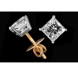 Wholesale Supply Moissanite Engagement Earrings For Women Designed For Engagement Parties Wedding Available For Sale - Product Image 4