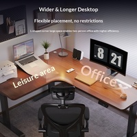 Pieds de bureau électrique intelligents relevables en L pour poste de travail à domicile, en métal, réglables et automatiques, avec bordure scellée