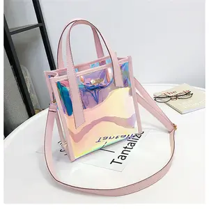 China lieferant Dame Mode großhandel frauen handtaschen schulter kette tote candy farbe crossbody gelee tasche handtasche