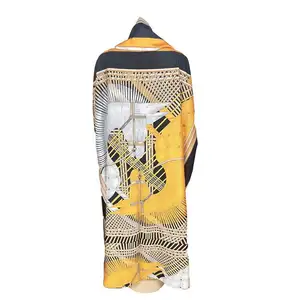 Wholesale Fashion Women Long Silk Printed Foulard Shawls Printed Silk Scarves Female Shawls