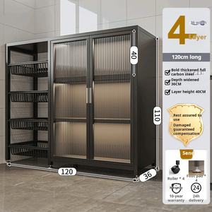 יחידות אחסון מזון רב-קומתי יחידות אחסון מזון רב-קומתי קומות מתלה סיר דלת לסלון - Product Image 6