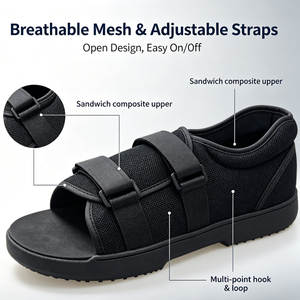 Correa <span class=keywords><strong>de</strong></span> sujeción para zapatos postoperatorios con punta redonda, suela <span class=keywords><strong>de</strong></span> malla transpirable <span class=keywords><strong>de</strong></span> TPR para rehabilitación <span class=keywords><strong>de</strong></span> Juanetes, Valgo, <span class=keywords><strong>Fractura</strong></span> <span class=keywords><strong>de</strong></span> Escapófilo, Talón y Esguince <span class=keywords><strong>de</strong></span> <span class=keywords><strong>Pie</strong></span> - Product Image 3
