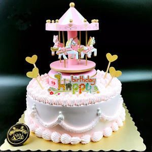 HY6 Meilleur Cadeau Anniversaire Noël Mini Wind Up Carrousel <span class=keywords><strong>Cheval</strong></span> Boîte à Musique pour Enfants - Product Image 3