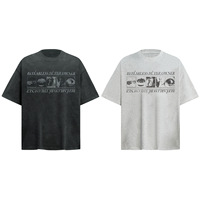 T-shirt en jersey 260g de haute qualité, personnalisé, style rétro délavé, coupe ample, manches courtes, col rond, anti-boulochage, respirant