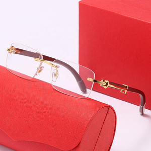 ย้อนยุคกระจกหรูหราขนาดเล็กตารางขนาดแฟชั่นออกแบบแว่นกันแดดผู้หญิงแว่นกันแดดผู้ชายแม่น้ำไม่มีขอบแว่นกันแดด2022 - Product Image 3