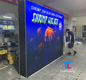 Nouveau design personnalisé aluminium léger facile à installer LED rétroéclairé 10x10 stand de toile de fond exposition Pop Up présentoir - Product Image 2