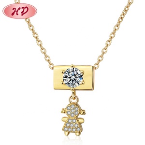 Collier en argent personnalisé avec <span class=keywords><strong>singe</strong></span>, nouveau design, zircon, argent pur exquis, collier féminin, bijoux - Product Image 2