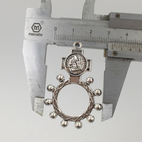32x48mm St. Michael Catholique Métal Chapelet Vintage Anneau pour Payer