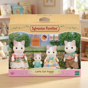 Ensemble de poupées en peluche de la famille Latte Cat de Sylvanian Families pour collection de jouets pour enfants - Product Image 2