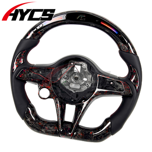 Accessoires intérieurs de voiture, rouge sport, fibre de carbone forgée, volant chauffant à LED avec indicateur de régime pour <span class=keywords><strong>Alfa</strong></span> <span class=keywords><strong>Romeo</strong></span> Giulia <span class=keywords><strong>Stelvio</strong></span> <span class=keywords><strong>Tonale</strong></span> - Product Image 2
