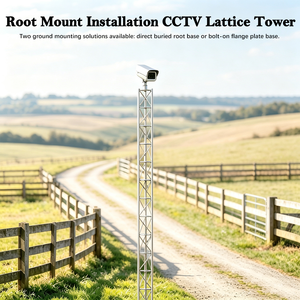 Torre de celosía galvanizada en caliente de 4M personalizada con montaje en raíz, capacidad de carga de 25 kg, para monitoreo de seguridad perimetral en aeropuertos y estacionamientos. - Product Image 5