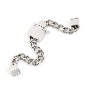 Hebilla metálica de doble cadena de aleación de zinc plateada, 11 mm de diámetro interior, accesorio duradero para ropa y mochilas - Product Image 2