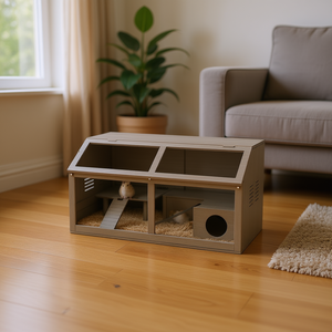 Jaula para Hámster de Madera, Rectangular, Duradera, Moderna, para Mascotas Pequeñas - Product Image 2