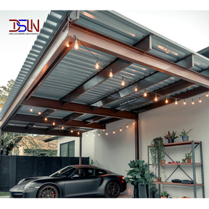 Cochera Doble de Aleación de Aluminio Directo de Fábrica, Techo Arqueado Moderno con Lámina de Policarbonato para Áreas de Estacionamiento Residenciales y Comerciales para 2 Autos - Product Image 1