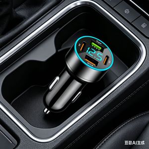 Chargeur de voiture Shin Mori 4 ports QC3.0 avec affichage numérique, charge rapide 12-24V pour appareils Huawei - Product Image 5