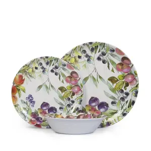 Home restauant use houseware flower ware melamine, customized top grade plastic melamine diner set