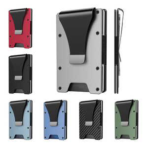 Aluminum Alloy <b>Card</b> <b>Holder</b> with Money Clip <b>Slim</b> RFID Blocking Wallet Custom Logo - Product Image 1