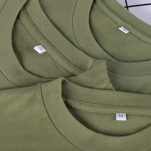 T-shirt en coton fin unisexe couleur unie col rond manches courtes coton doux T-shirts unis T-shirts de course pour hommes - Product Image 1