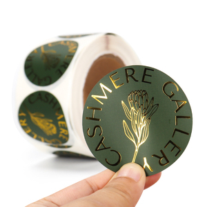 Autocollants personnalisés en feuille d'or, impression d'étiquettes de gaufrage à chaud de qualité supérieure, <span class=keywords><strong>papier</strong></span> <span class=keywords><strong>adhésif</strong></span> imperméable pour cosmétiques et emballages de luxe - Product Image 1