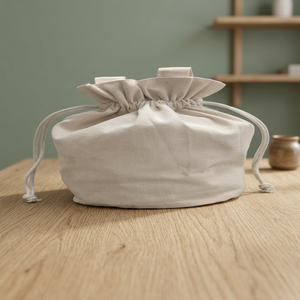 Bolsa de Cosméticos de Algodón con Cordón para Mujer, Bolso de Mano de Tela Suave para Viajes y Uso Diario, Hecho en India - Product Image 1