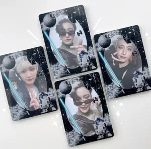 Kpop Cute ateen keychain Acrylic Custom Double Sided Photocard Holder Case Customized Keyring
