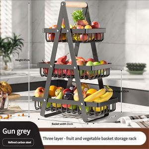 Standing Multi-layer Metal <b>Kitchen</b> Fruit <b>Storage</b> <b>Rack</b> Grille Design for Ventilation Eco-friendly Waterproof <b>Storage</b> Preventing - Product Image 2