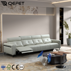 Hiện đại 4 chỗ ngồi chính hãng Da điện ngồi có thể ngả Modular cắt sofa tay vịn thoải mái phòng khách đồ nội thất đặt khung gỗ - Product Image 6