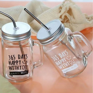 Petit <span class=keywords><strong>verre</strong></span> à boire <span class=keywords><strong>en</strong></span> <span class=keywords><strong>verre</strong></span> de type Mason de 120 ml (4 oz) avec poignée et couvercle métallique argenté, idéal pour le sel, le poivre, le café ou comme <span class=keywords><strong>verre</strong></span> à shot de vodka. - Product Image 5