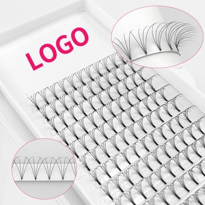 Extensions de cils en faux vison à tige courte, effet grande fleur, style européen et américain, courbées, sans perte de racine, racine courte - Product Image 3