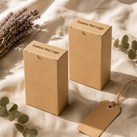Boîte pliante personnalisée en carton kraft naturel avec rabat à encoche, emballage écologique pour aliments, produits de soin et cadeaux de détail